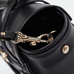 Versace Black Leather Medium Signature Flap Tote