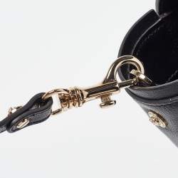 Versace Black Leather Medium Signature Flap Tote