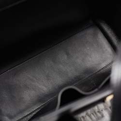 Versace Black Leather Medium Signature Flap Tote