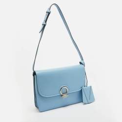 Pre Owned حقيبة كتف فيرساتشي DV  جلد أزرق فاتح