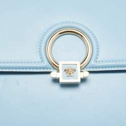 Pre Owned حقيبة كتف فيرساتشي DV  جلد أزرق فاتح