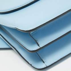 Pre Owned حقيبة كتف فيرساتشي DV  جلد أزرق فاتح