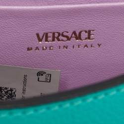 Versace Green Leather Mini La Medusa Top Handle Bag