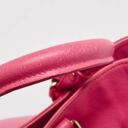 Versace Neon Pink Leather Palazzo Medusa Vertical Tote