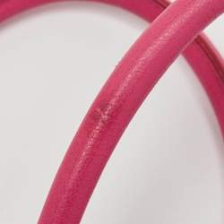 Versace Neon Pink Leather Palazzo Medusa Vertical Tote
