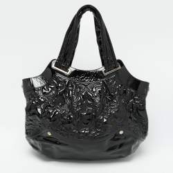 Versace Black Patent Leather Satchel