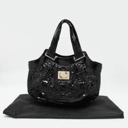 Versace Black Patent Leather Satchel