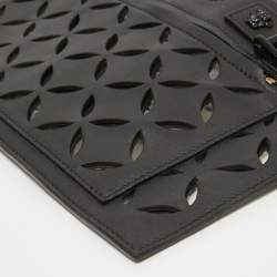 Pre Owned Versace Black Lasecut Leather and PVC Medusa Shoulder Bag