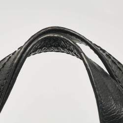 Pre Owned Versace Black Nylon and Patent Leather Logo Shoulder Bag