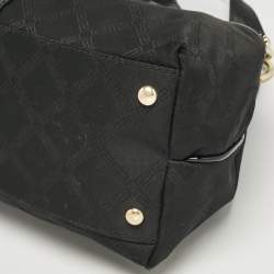 Pre Owned Versace Black Nylon and Patent Leather Logo Shoulder Bag