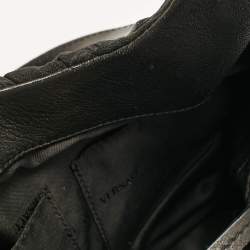 Pre Owned Versace Black Nylon and Patent Leather Logo Shoulder Bag