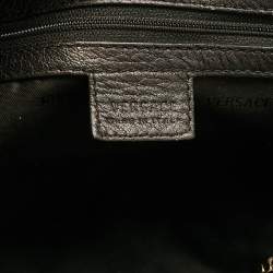 Pre Owned Versace Black Nylon and Patent Leather Logo Shoulder Bag