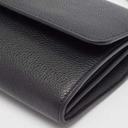 Pre Owned Versace Black Leather Virtus Clutch Bag