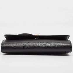 Pre Owned Versace Black Leather Virtus Clutch Bag