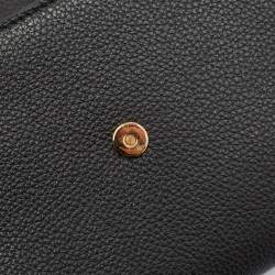 Pre Owned Versace Black Leather Virtus Clutch Bag