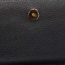 Pre Owned Versace Black Leather Virtus Clutch Bag