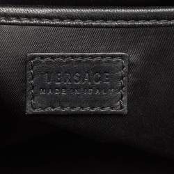 Pre Owned Versace Black Patent Leather Medium Medusa Medallion Tote