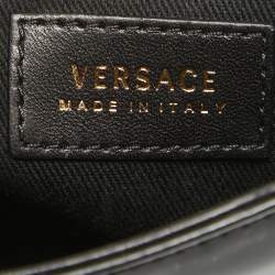 Pre Owned Versace Black Patent Leather Safety Pin Flap Chain Crossbody Bag