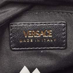 Pre Owned Versace Black Quilted Leather Medusa Drawstring Bucket Bag