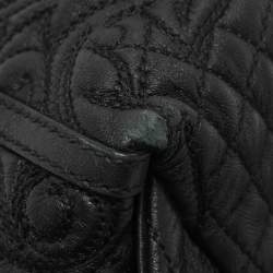 Pre Owned Versace Black Quilted Leather Embroidered Barocco Shoulder Bag