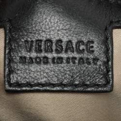 Pre Owned Versace Black Quilted Leather Embroidered Barocco Shoulder Bag
