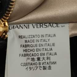 Pre Owned Versace Black Quilted Leather Embroidered Barocco Shoulder Bag