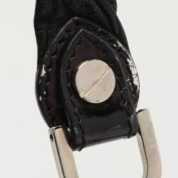 Versace Black Leather Chain Embellished Satchel