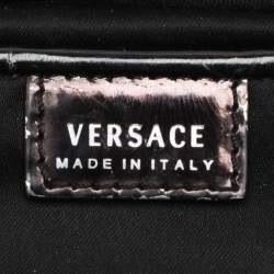 Versace Black Leather Chain Embellished Satchel