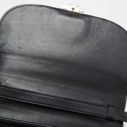 Versace Black Leather Applique Studded Flap Top Handle Bag
