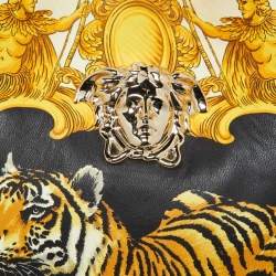 Versace Multicolor Leather Tiger Printed Medusa Shoulder Bag