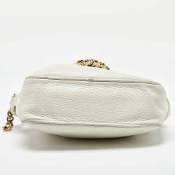 Versace White Leather Small Medusa Camera Bag