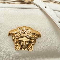 Versace White Leather Small Medusa Camera Bag