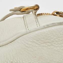 Versace White Leather Small Medusa Camera Bag