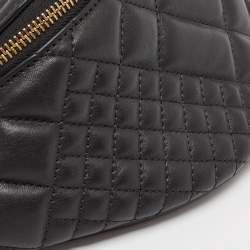 Versace Black Quilted Leather Medusa Belt Bag