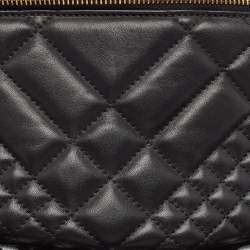 Versace Black Quilted Leather Medusa Belt Bag