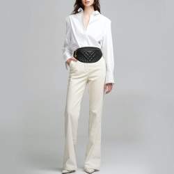Versace Black Quilted Leather Medusa Belt Bag