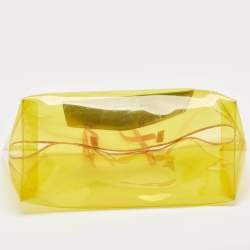 Versace Yellow PVC and Leather 90s Logo Shopper Tote