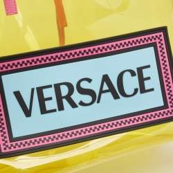Versace Yellow PVC and Leather 90s Logo Shopper Tote