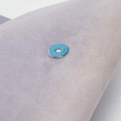 Pre Owned Versace Lavender Suede Crystal Embellished Palazzo Medusa Chain Clutch