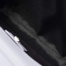 Pre Owned Versace Lavender Suede Crystal Embellished Palazzo Medusa Chain Clutch