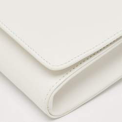 Versace White Leather Palazzo Medusa Chain Clutch