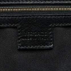 Versace Black/Yellow Barocco Print Coated Canvas Shopper Tote