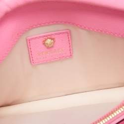 Pre Owned Versace Pink Leather Medusa Medusa Chain Clutch