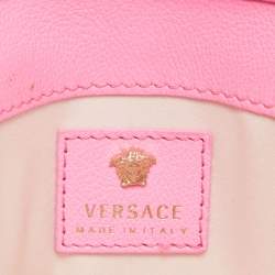 Pre Owned Versace Pink Leather Medusa Medusa Chain Clutch