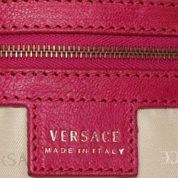 Versace Fuchsia Embossed Leather Icon Medusa Satchel