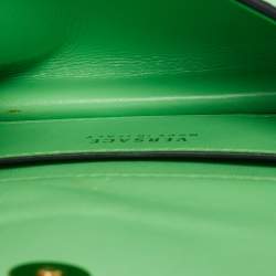 Pre Owned Versace Green Patent Leather Medusa Ring Handle Clutch