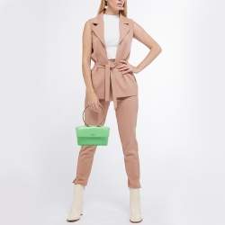 Pre Owned Versace Green Patent Leather Medusa Ring Handle Clutch