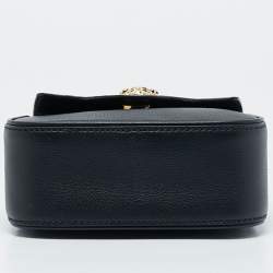 Versace Black Leather Mini La Medusa Top Handle Bag