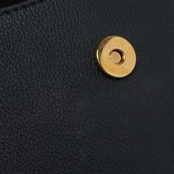 Versace Black Leather Mini La Medusa Top Handle Bag