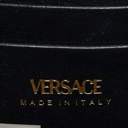 Versace Black Leather Mini La Medusa Top Handle Bag